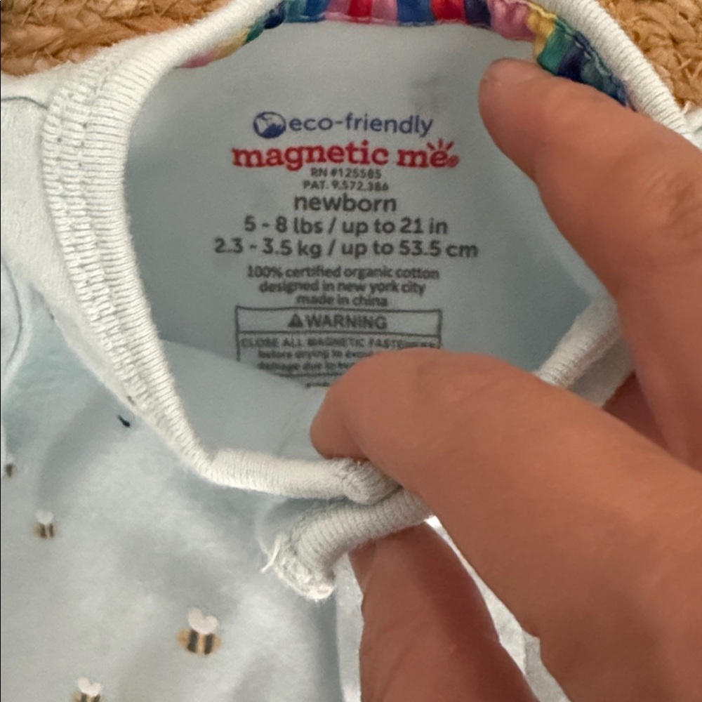 Magnetic Me Bee Footie Unisex Baby. NB - Picture 4 of 4